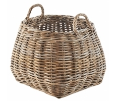 Dekokorb aus Rattan mit Henkel kubu grey Dekokorb aus Rattan mit Henkel kubu grey