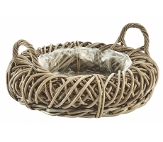 Pflanzschale Rattan in Kubu Grey 50x20cm Pflanzschale Rattan in Kubu Grey 50x20cm