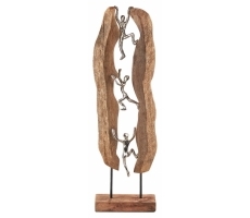 Dekofigur CLIMB aus Mangoholz und Metall Dekofigur CLIMB aus Mangoholz und Metall