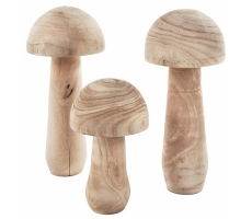 Deko-Pilze LAMELLA aus Holz S/3
