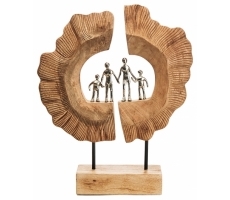 Dekofigur FAMILIENGLÜCK aus Holz Metall
