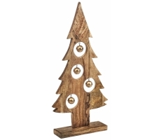 Dekofigur Baum GLOBIA Holz u. Glöckchen