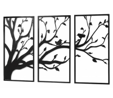 Wandbild TREE 3-teilig Metall schwarz Wandbild TREE 3-teilig Metall schwarz