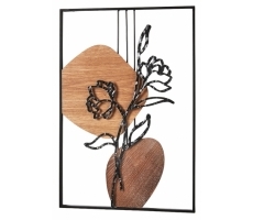 Wandbild ZEN Metall schwarz braun