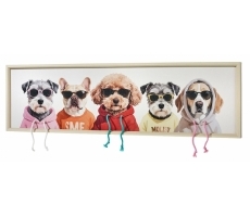 3D Wandbild DOG CREW mit Schnürbändeln