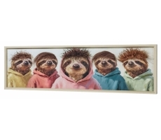 3D Wandbild SLOTH CREW mit Kunstfell