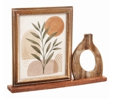 Bilderrahmen VIVO Holzsockel und Vase Holz