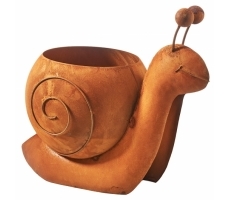 Pflanzobjekt Schnecke braun aus Metall