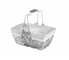 Drahtkorb eckig Klappb. Textil grau Drahtkorb eckig Klappb. Textil grau