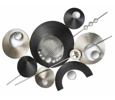 Wandbild Kreise/Spiegel aus Metall