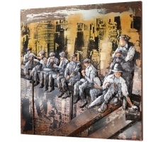 Metallbild 3D Bauarbeiter New York Metallbild 3D Bauarbeiter New York