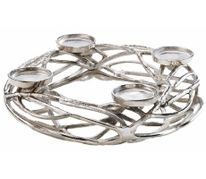 Deko-Kranz Metall für 4 Kerzen groß Deko-Kranz Metall für 4 Kerzen groß