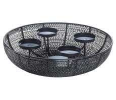 Dekoschale aus Metall für 4 Kerzen Dekoschale aus Metall für 4 Kerzen