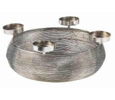Dekokranz Schale aus Metall für 4 Kerzen Dekokranz Schale aus Metall für 4 Kerzen