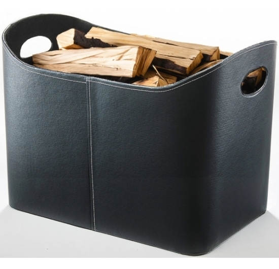 Holzkorb Kunstleder schwarz - Produkte - Locker B2B-Shop